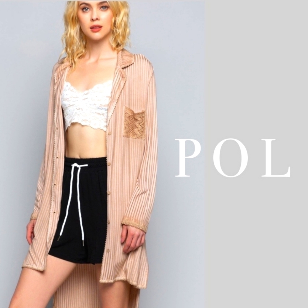 POL high low tunic dress top with pocket
